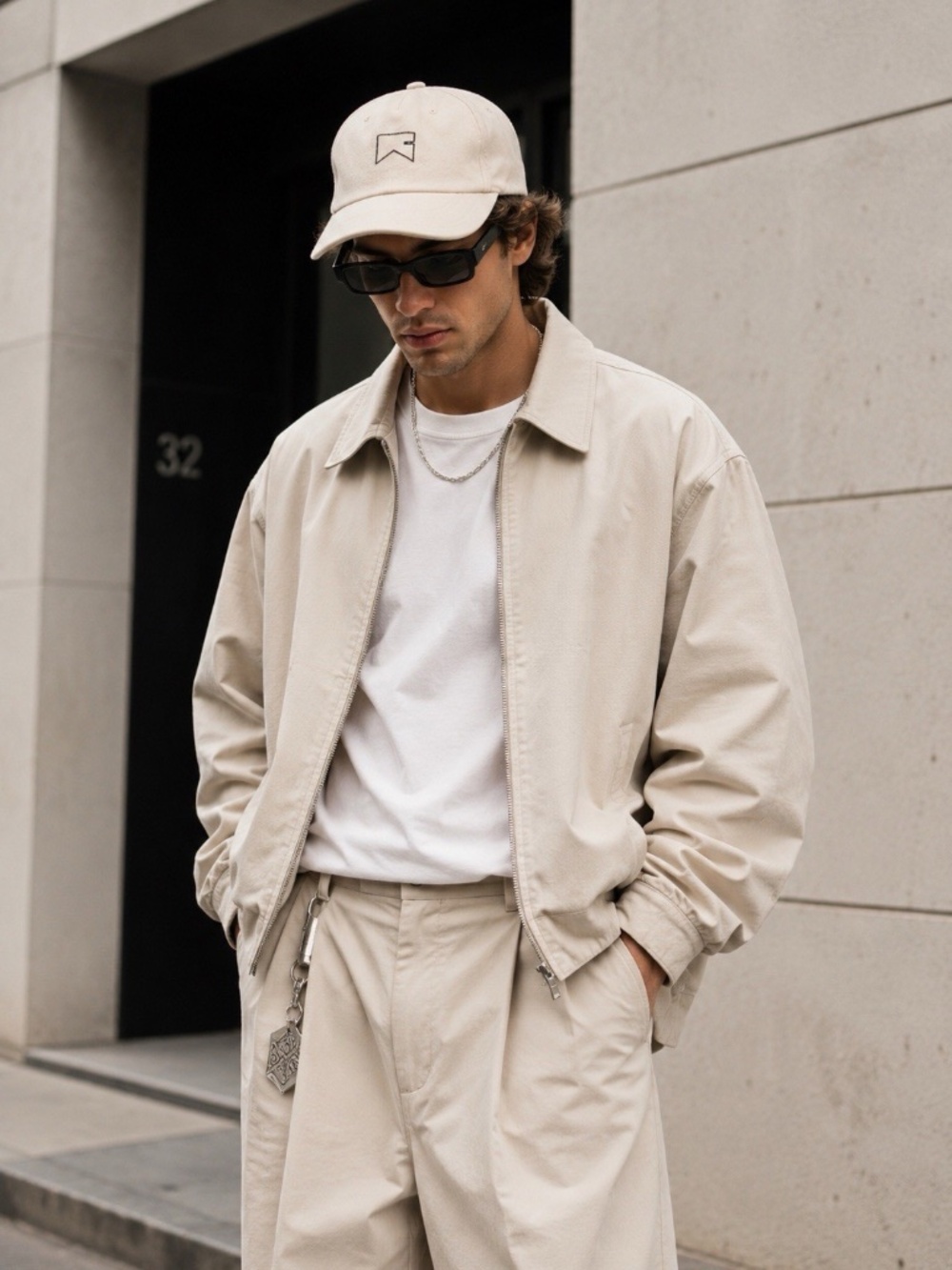 RHUDE Beige Cashmere Chevron Logo Cap NWT $500 SMOKE FREE HOME 100% AUTHENTIC